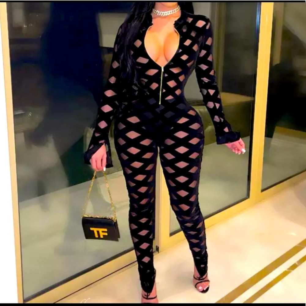 Mesh Black Jumpsuit